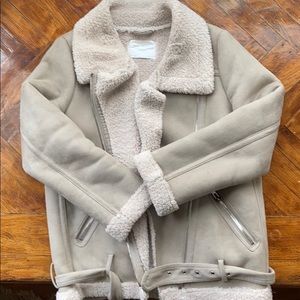 Shearling biker jacket